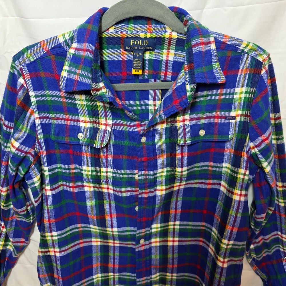 Polo by Ralph Lauren Men's Blue Plaid Shirt